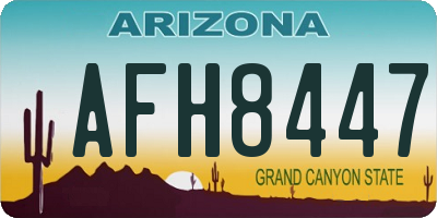 AZ license plate AFH8447