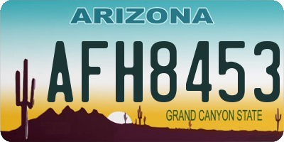AZ license plate AFH8453