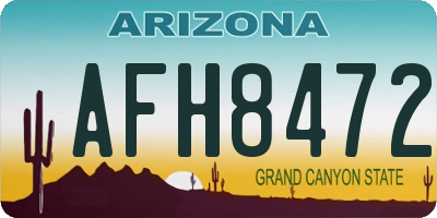 AZ license plate AFH8472