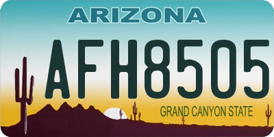 AZ license plate AFH8505