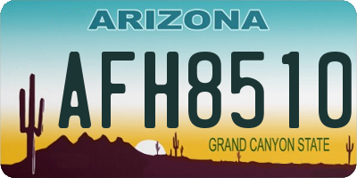 AZ license plate AFH8510
