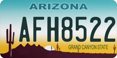AZ license plate AFH8522