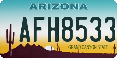 AZ license plate AFH8533