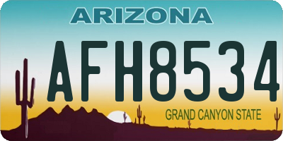 AZ license plate AFH8534