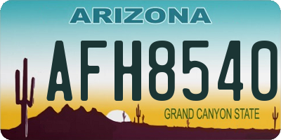 AZ license plate AFH8540