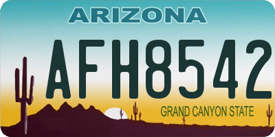 AZ license plate AFH8542