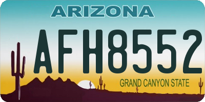 AZ license plate AFH8552