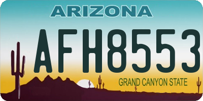 AZ license plate AFH8553