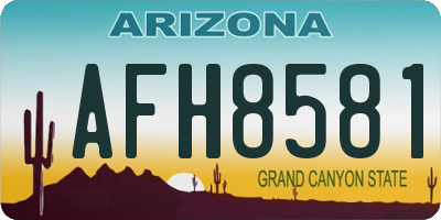 AZ license plate AFH8581