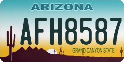 AZ license plate AFH8587