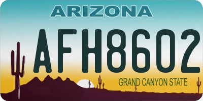 AZ license plate AFH8602