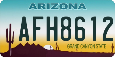 AZ license plate AFH8612