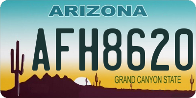 AZ license plate AFH8620