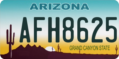 AZ license plate AFH8625