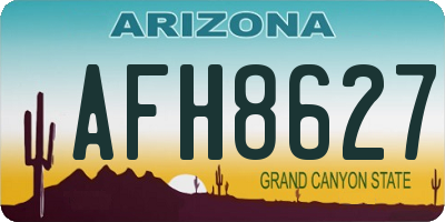 AZ license plate AFH8627