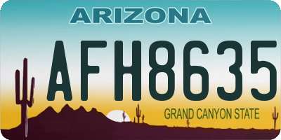 AZ license plate AFH8635