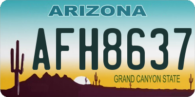 AZ license plate AFH8637