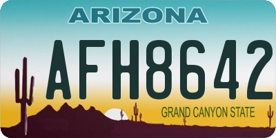 AZ license plate AFH8642