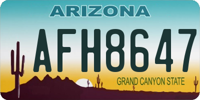 AZ license plate AFH8647