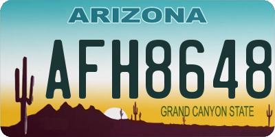 AZ license plate AFH8648