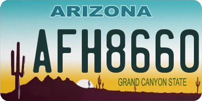 AZ license plate AFH8660