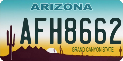 AZ license plate AFH8662