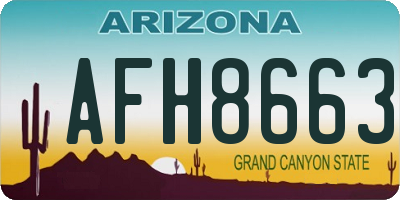 AZ license plate AFH8663