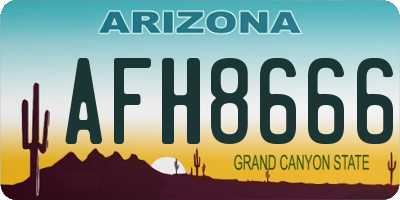 AZ license plate AFH8666