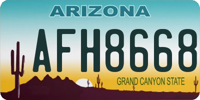 AZ license plate AFH8668
