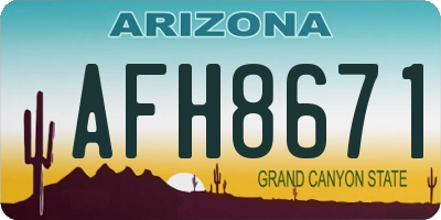 AZ license plate AFH8671