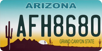 AZ license plate AFH8680