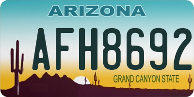 AZ license plate AFH8692
