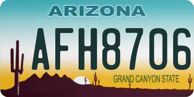 AZ license plate AFH8706