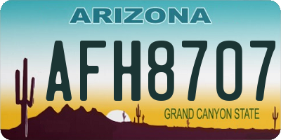 AZ license plate AFH8707