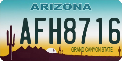 AZ license plate AFH8716