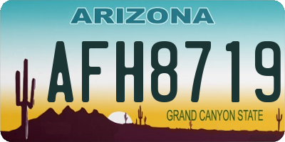 AZ license plate AFH8719