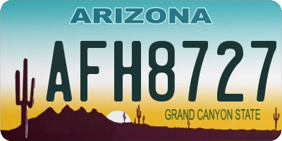 AZ license plate AFH8727