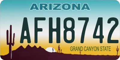 AZ license plate AFH8742