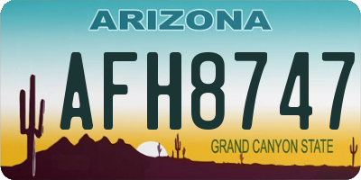 AZ license plate AFH8747