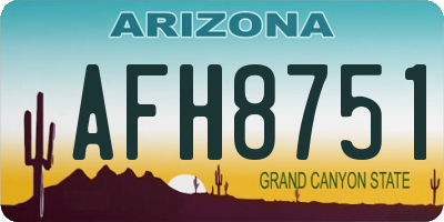 AZ license plate AFH8751