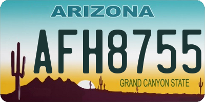 AZ license plate AFH8755