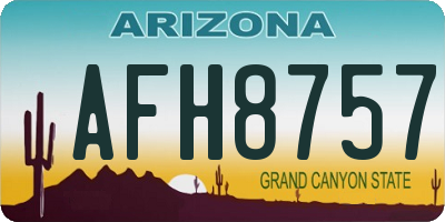 AZ license plate AFH8757