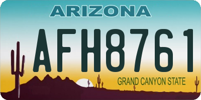 AZ license plate AFH8761