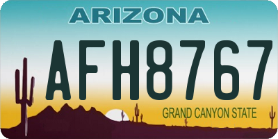 AZ license plate AFH8767