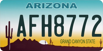 AZ license plate AFH8772