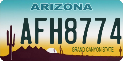 AZ license plate AFH8774