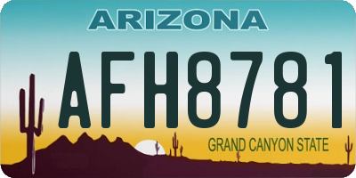 AZ license plate AFH8781