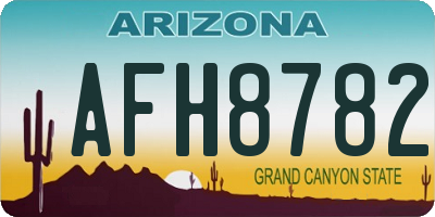 AZ license plate AFH8782