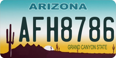 AZ license plate AFH8786