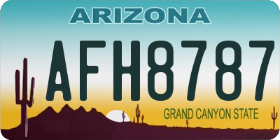 AZ license plate AFH8787